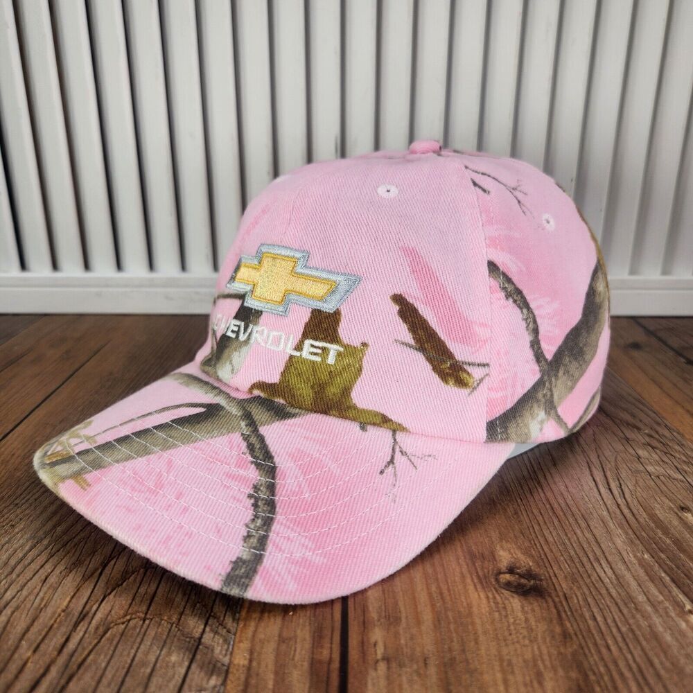 Chevrolet Bowtie Hat Cap Strap Back Pink Camo Women Kati Sportcap Trucks Hunting